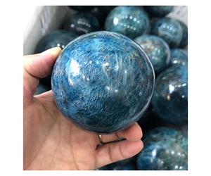 LQYXGS Décoration d'intérieur en Pierre de Cristal Naturel Blue Apatite Ball Sphere Quartz Crystal Minéral(50-60mm)