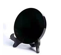 LQYXGS Décoration d'intérieur en Pierre de Cristal Obsidian Disque Divination du minerai Naturel Poli Feng Shui Miroir Ornements Cristal Pierre Home Decore Geode(20cm)