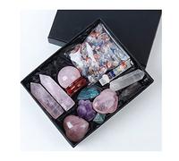 LQYXGS Décoration d'intérieur en Pierre de Cristal Spécimens de Quartz Naturel Boîte-Cadeau Chakra Stone Divination Aura Magic Wand Energy Forfait(4)
