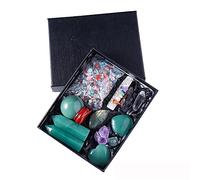 LQYXGS Décoration d'intérieur en Pierre de Cristal Spécimens de Quartz Naturel Boîte-Cadeau Chakra Stone Divination Aura Magic Wand Energy Forfait(6)