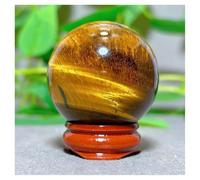 LQYXGS Décoration d'intérieur en Pierre de Cristal Support de minéraux de décoration de Maison de Pierre de Quartz Naturel de Cristal de sphère Jaune(101g 41mm B)