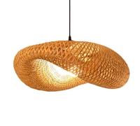 LQZCXMF Abat-jour En Osier Double Couche, Motif Nid D'oiseau Unique, Suspension Moderne À Une Lumière, Douille E26, Plafonnier Réglable À Deux Niveaux, Luminaires Pour Chambre D'enfant