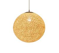 LQZCXMF Lampe À Suspension Lanterne en Bambou Luminaire en Osier Tissé À La Main Lustre Panier en Rotin, Éclairage De Décoration Intérieure, Plafonnier Suspendu, Abat-Jour pour Îlot De Cuisine