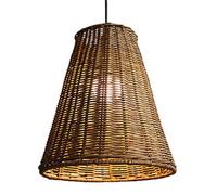 LQZCXMF Lampe En Rotin Et Bambou Tressé À La Main De 26 Cm (10,2 Pouces), Lustre Suspendu Bohème Tressé, Pour Îlot De Cuisine, Couloir, Chambre, Table À Manger, Douille E26