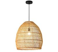 LQZCXMF Lampe Pendante en Rotin Naturel, Lanterne De Conception Creuse Vintage Décor D’Abat-Jour Suspendu Au Plafond Luminaire De Lustre De Plafonnier E27 en Osier De Bambou Lumière De Couloir