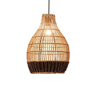 LQZCXMF Lampe Suspendue En Bambou Rustique En Rotin De 14,5 Po Lustres Naturels En Forme De Dôme, Lumière Tissée Lampe Suspendue 1 Lumière Luminaires Rétro Côtiers En Osier Pour Couloir Entrée Cuisine