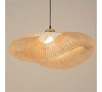 LQZCXMF Lampe Suspendue Géométrique En Bambou Tressé, Style Nid D'oiseau, 60 Cm, Style Côtier, Douille E27, Idéale Pour Le Salon, La Chambre Ou La Salle À Manger. Décoration Lumineuse En Bambou.