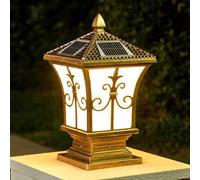LQZCXMF Lampes Solaires D'extérieur Étanches pour Capuchon De Poteau Lampadaire Extérieur Vintage en Aluminium Pilier Solaire Classique en Aluminium Moulé sous Pression pour Le Pilier De Poteau