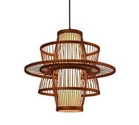 LQZCXMF Lanterne Lustre en Bambou Lampe Suspendue en Rotin Élégante Et Naturelle, Tissée Luminaire Suspendu en Bois Éclairage De Décoration D'intérieur Vintage pour Salle À Manger, Salon, Restaurant