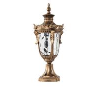 LQZCXMF Lumière Extérieure Européenne De Poteau, Lampe De Colonne De Lanterne Filaire Haute Tension, IP54 Étanche Classique en Fonte D'aluminium avec Verre d'eau avec Base De Montage sur Pilier,
