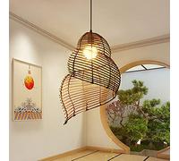 LQZCXMF Luminaire Suspendu en Rotin Lustres en Tissage De Conque Suspension De Décoration Rétro Creuse Lampe en Osier Nordique Faite À La Main De Style Chinois pour Bar Café Salon (sans Ampoule)
