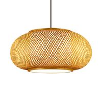 LQZCXMF Luminaire Suspendu Industriel en Bambou Lampe Suspendue Réglable en Osier De Bambou, Le Plafonnier Lustre du Milieu du Siècle, E26/27 pour Salon Salle À Manger Bar Café,