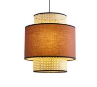 LQZCXMF Lustre En Bambou À Double Couche, Abat-jour Lanterne À Double Couche, Luminaires Tissés À La Main, Suspension En Rotin Tressé Style Nordique Pour Salle À Manger, Chambre, Îlot Cuisine