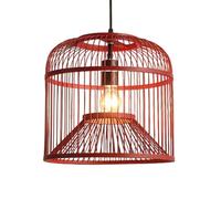 LQZCXMF Lustre en bois naturel avec motif cage à oiseaux, lanterne côtière tissée à la main, lampe en rotin tressé à la main pour cuisine, île d'évier, ferme, salle à manger