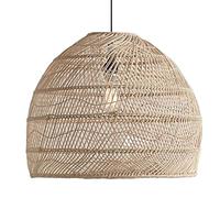 LQZCXMF Lustre en Rotin Scandinave Abat-Jour en Osier De Plafond en Rotin Lustre De Décoration Rétro Creux Suspension Naturelle Beach Country pour La Salle À Manger La Cuisine Le Salon