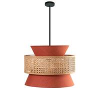 LQZCXMF Lustre en Rotin Tissé Bohème Lanterne Design en Tissu Orange Kit De Suspension Suspendue D’îlot De Cuisine Moderne pour Le Salon Luminaire Suspendu Au Plafond Élégant pour La Cuisine