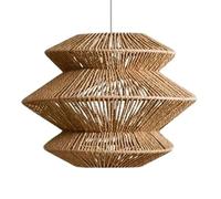 LQZCXMF Lustre Industriel Unique En Corde De Chanvre, Style Dôme En Osier Avec Structure Métallique, Lanterne Rétro Suspendue En Corde De Chanvre, 1 Lumière, Idéal Pour Chambre, Îlot De Cuisine
