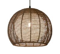 LQZCXMF Lustre Marron Avec Abat-jour Globe Unique En Corde Chanvre Et Lanterne
