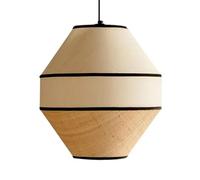 LQZCXMF Suspension Artisanale, Lustre Beige En Lin À Un Niveau, Lanterne De Style Bohème Moderne Pour Îlot De Cuisine, Plafonnier, Luminaire Tropical Primitif Pour Salle À Manger