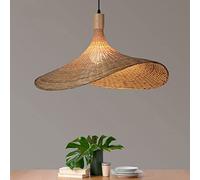 LQZCXMF Suspension Chapeau Chinois Lustres en Bambou Tressé E26 Abat-Jour Tressé en Osier Et Rotin Luminaire Bohème pour Le Salon De L'îlot De Cuisine