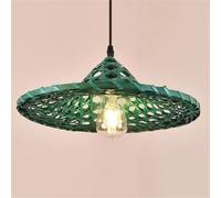 LQZCXMF Suspension Créative En Forme De Chapeau, Lustre Rustique À Une Lumière De Style Campagnard, Luminaires Tressés À La Main Pour Table À Manger, Éclairage Primitif Pour Salle À Manger, Salon