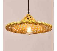 LQZCXMF Suspension Créative En Forme De Chapeau, Lustre Rustique À Une Lumière De Style Campagnard, Luminaires Tressés À La Main Pour Table À Manger, Éclairage Primitif Pour Salle À Manger, Salon