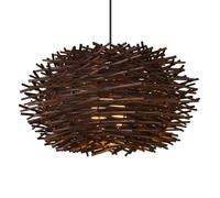 LQZCXMF Suspension En Bambou Tressé À La Main, Style Nid D'oiseau, Lustre Beige En Bambou, Plafonnier Design Pour Salon, Lanterne Pour Salle À Manger, Chambre, Hall D'entrée