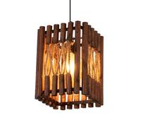 LQZCXMF Suspension En Bois Wabi-sabi - Lanterne En Corde De Chanvre Style Vintage, Éclairage Suspendu, Petit Lustre, Douille E26, Luminaire Moderne Pour Hall D'entrée, Bar, Couloir, Salon, Hôtel