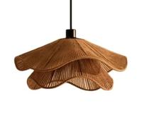 LQZCXMF Suspension En Corde De Chanvre Style Vintage Milieu Du Siècle, Douille E26, Abat-jour Panier À 2 Couches, Éclairage Chambre, Lampe Suspendue Rétro Pour Chambre, Îlot Cuisine, Salon, Lot 1