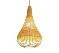LQZCXMF Suspension En Osier À Une Seule Couche, Faite À La Main En Bambou, Style Bohème Minimaliste, Idéale Pour La Décoration Intérieure (salle À Manger, Cuisine, Couloir, Éclairage Japonais.