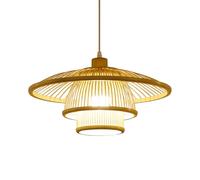 LQZCXMF Suspension Rustique En Bois Tressé Lanterne Rétro En Bambou Tressé Grande Suspension Tressée Style Bord De Mer Avec Cordon Ajustable Pour Îlot De Cuisine, Restaurant, Atelier, Ferme