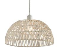 LQZCXMF Suspension Rustique Moderne En Corde De Chanvre Blanche Tressée, Style Ferme, Culot E27, Lustre Japonais En Osier Tressé À La Main Pour Salle À Manger, Cuisine Ou Restaurant