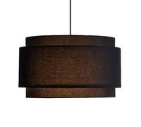 LQZCXMF Suspension Style Asie Du Sud-Est Tropical, Éclairage D'ambiance, Abat-jour Tambour Unique En Lin, Design Ajouré, Luminaire Pour Salle À Manger, Îlot De Cuisine Ou Bar - Noir