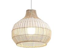 LQZCXMF Suspension Style Portia Beige Lampe À Abat-Jour en Rotin Produit À La Main Plafonnier Lustre Décoratif Luminaire De Plafond en Bambou pour Restaurant, Couloir, Salon, Bar, Café