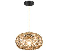 LQZCXMF Suspension Tissée en Corde De Chanvre Lampe Suspendue Rustique De Ferme Panier Boho Réglable Lustre Lampe en Osier en Rotin pour L’îlot De Cuisine Couloir Plafonnier Suspendu, 1pack