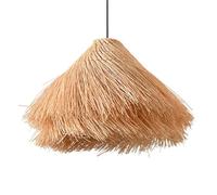 LQZCXMF Suspensions Bohèmes En Rotin, Abat-jour En Osier Double Couche Aux Motifs Tressés Complexes Et Structure Métallique, Grandes Lanternes Suspendues Pour Îlot De Cuisine, Salle À Manger, Salon