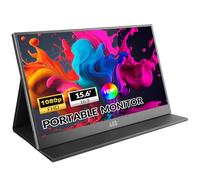 LR Moniteur portable, 15,6 pouces, 1080p, FHD, USB-C, HDMI, écran IPS HDR ultra fin avec couvercle et haut-parleur intégré, moniteur de voyage pour ordinateur portable/PC/téléphone/Mac/Xbox/Switch/PS4