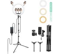 Lr150 Kit 18'' Led Lumière Anneau,Bi-Color Ring Light 18 Pouces Réglable Luminosité 1%-100% 3000K-6000K,Avec Trépied Et Smartphone Support Pour Maquillage/Tiktok/Youtube/Live Stream