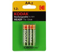 Kodak Piles rechargeables LR6 (AA) NiMH 2600mAh – Blister de 2 piles
