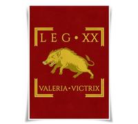 Lrajan&Daucus Poster de l'armée impériale romaine Vexillum - Drapeau de la Légion de l'Empire romain standard A3 - Art mural historique (LEGIO XX VALERIA Victrix)