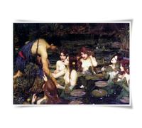 Lrajan&Daucus Poster en tissu sur le thème de la mythologie grecque - Dieux grecs anciens A3 Décoration murale d'intérieur (Hylas et les nymphes)