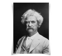 Lrajan&Daucus Poster portrait des 100 personnages littéraires - Écrivain de renommée mondiale - A3 - Décoration murale (#45 Mark Twain)