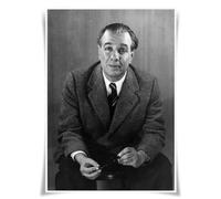 Lrajan&Daucus Poster portrait des 100 personnages littéraires - Écrivain de renommée mondiale - A3 - Décoration murale (#98 Jorge Luis Borges)
