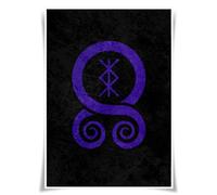 Lrajan&Daucus Poster symbole viking - Symboles nordiques anciens du pouvoir et du mysticisme - Impression sur tissu A3 pour décoration murale d'intérieur (Trollkors)
