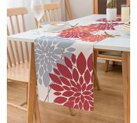 LRartdeco Chemin de Table Orange et Rouge Chemin Table Lin Moderne Style Pastoral Chemins de Table Cuisine Table Été 1 Pièce Table RunnerPour Salle à Manger Table à Manger,33x183cm