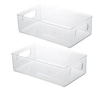 Lre Co. Réfrigérateur Manager, empilable réfrigérateur Manager réfrigérateur tiroir cuisine boîte de rangement pour réfrigérateur congélateur conteneur, poignée sans Bpa
