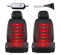 LRF-yxkj Chauffe Siege Voiture 45 °C-65°C Chauffage Rapide， Contrôle Intelligent 12v Couvre Siege Voiture Avant Comprend Une Pelle à Neige,Black-twoseats