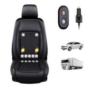 LRF-yxkj Siège Ventilé 12v/24v, 3 Vitesses Réglables de Vent Coussin De Siège De Voiture Ventilé pour Voitures, SUV, camions,Black-24V12-BladeFan+Massage