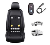 LRF-yxkj Siège Ventilé 12v/24v, 3 Vitesses Réglables de Vent Coussin Siege Auto pour Voitures, SUV, camions,Black-12V12-BladeFan+Massage