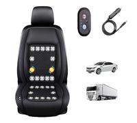 LRF-yxkj Siège Ventilé 12v/24v, 3 Vitesses Réglables de Vent Coussin Siege Auto pour Voitures, SUV, camions,Black-12V24-BladeFan+Massage